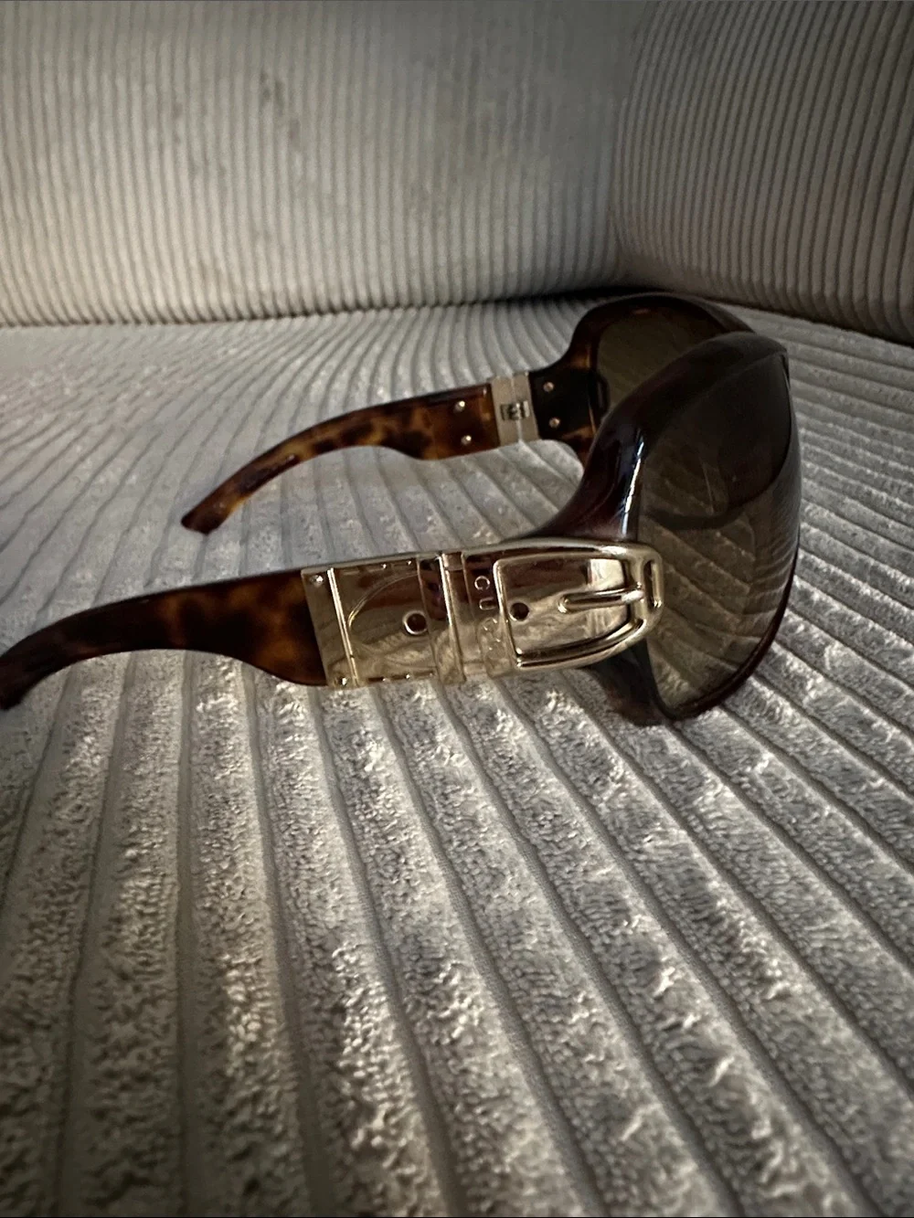 Rare GUCCI Tortoise Oversized Sunglasses with Gold Buckle Detail